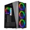 Rampage Hacker 600W 80 Plus 4 x RGB Fan Tempered Glass Siyah Oyuncu Kasası