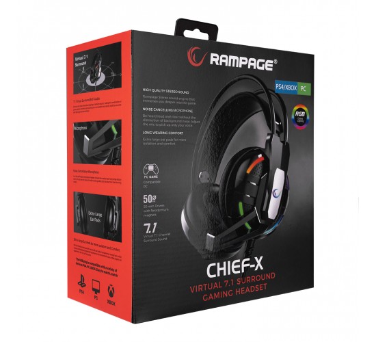 Rampage RM-K22 CHIEF-X USB 7.1 RGB Oyuncu Kulaklık